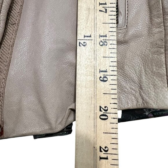 Muubaa London Tan Leather Edgy Minimalist Sleek Streetwear Moto Jacket Size 4 - Picture 9 of 13